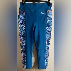 FISHE LEGGINGS - ENCHANTED GRAYLING CAPRI SIZE MEDIUM